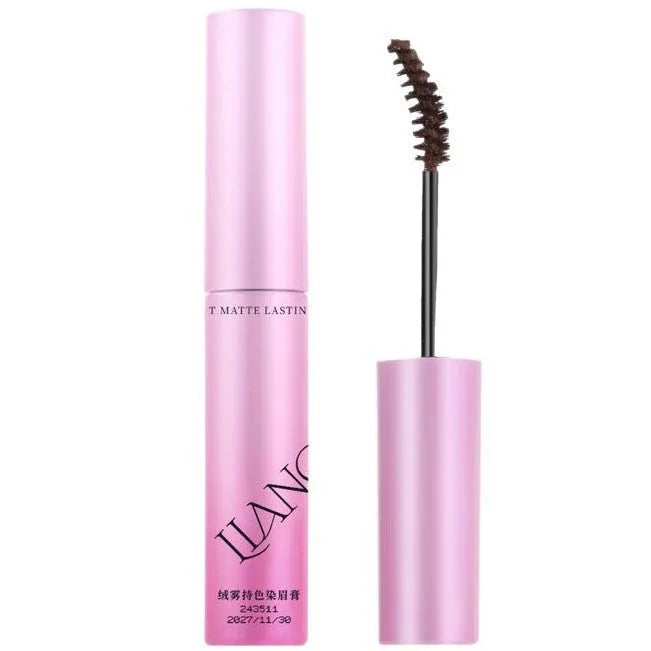 Long-lasting Velvet Eyebrow Cream compact in one of four shades: grey, brown, black, or brown, 4.5g net content.