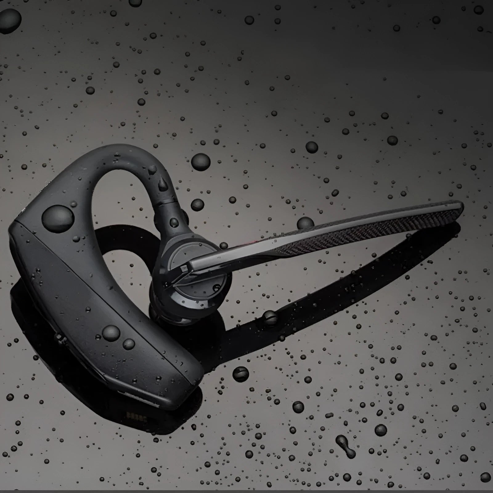 Black stereo Bluetooth sports headphones with battery display and USB charging port
