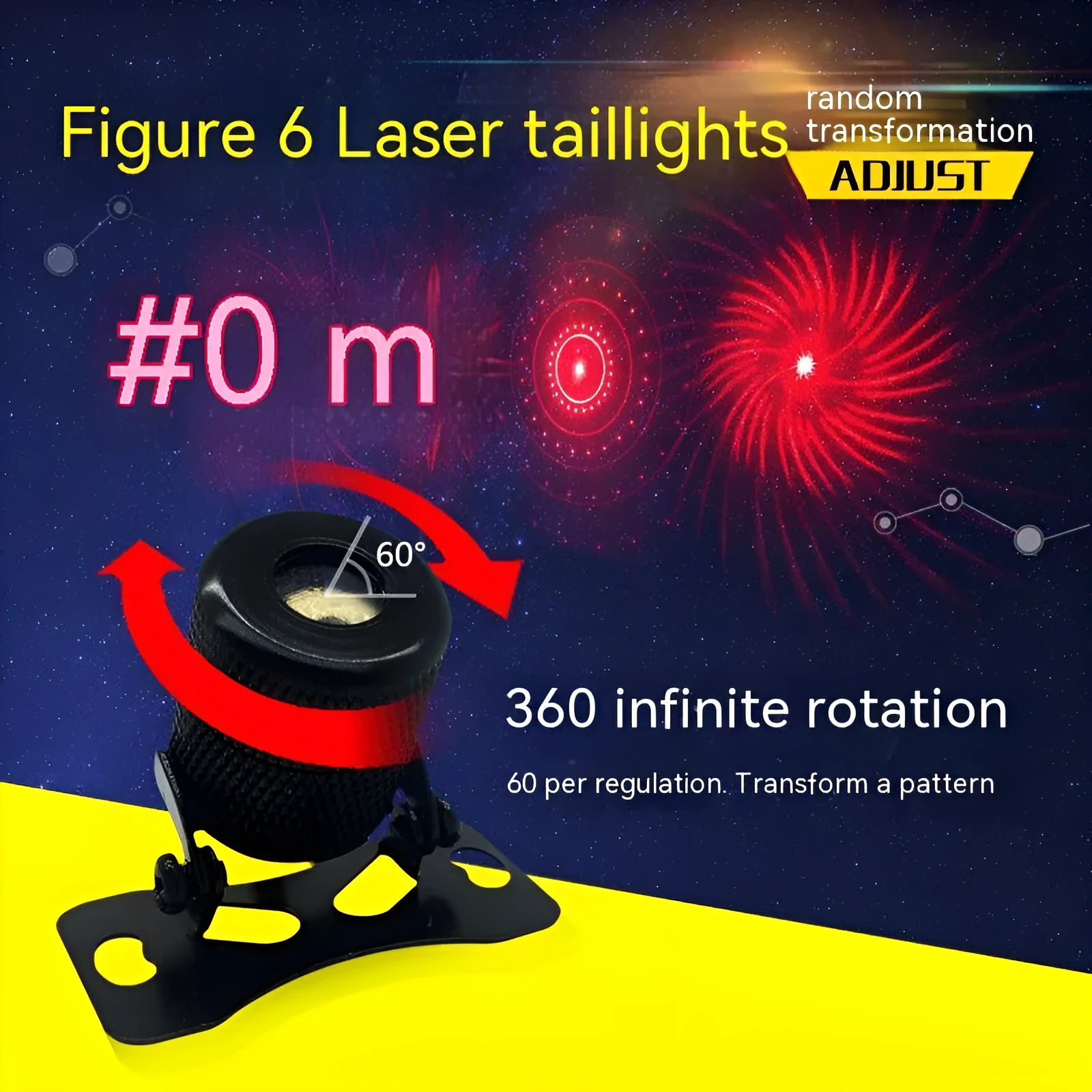 Car motorcycle laser fog lamp with aluminium housing and red laser projection