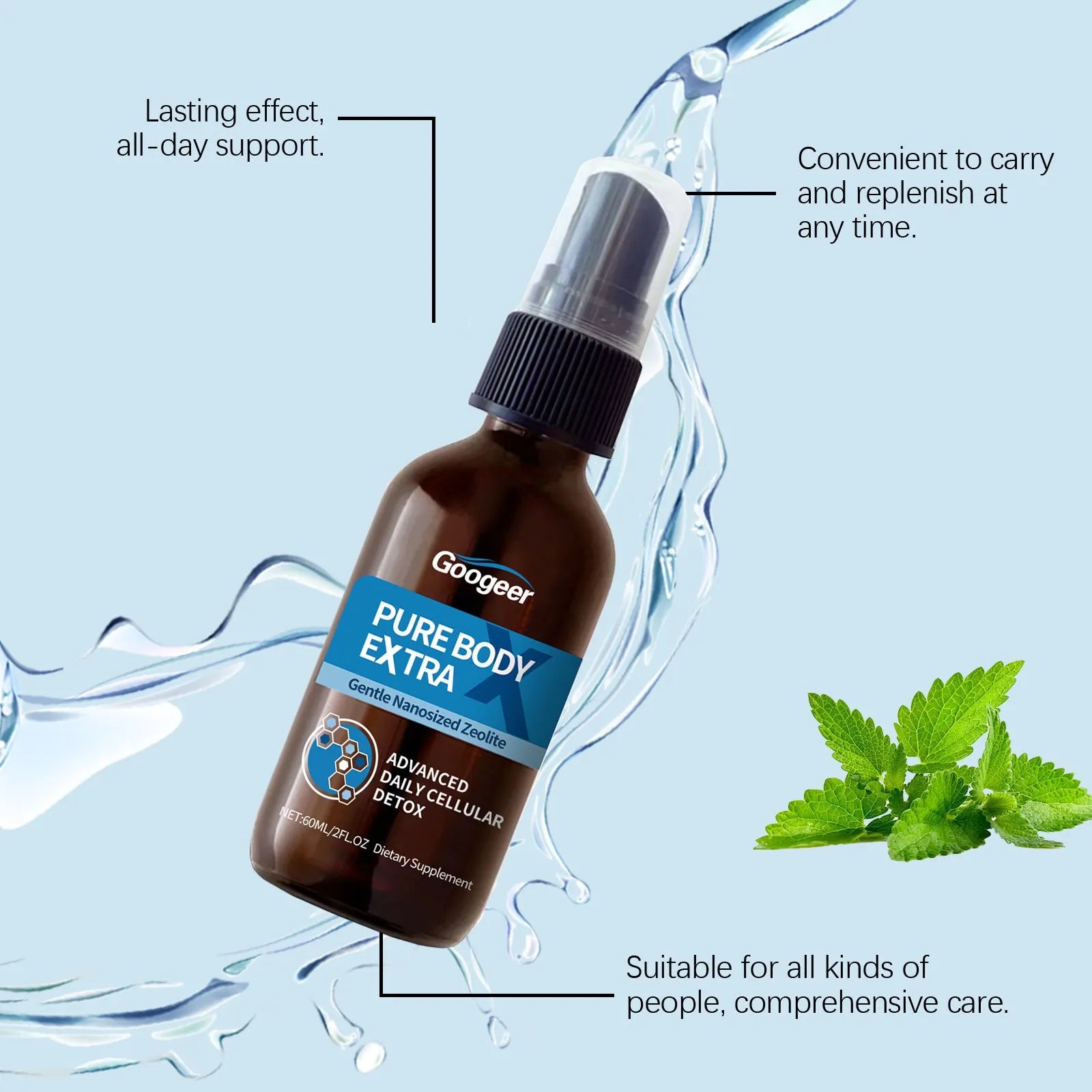 Googeer Body Care Oral Spray 60ml body care kit in portable spray format