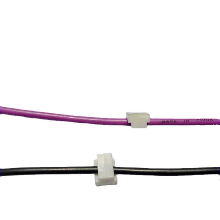 Black PA66 plastic automotive wiring clips with steel wire retaining rings for cable management