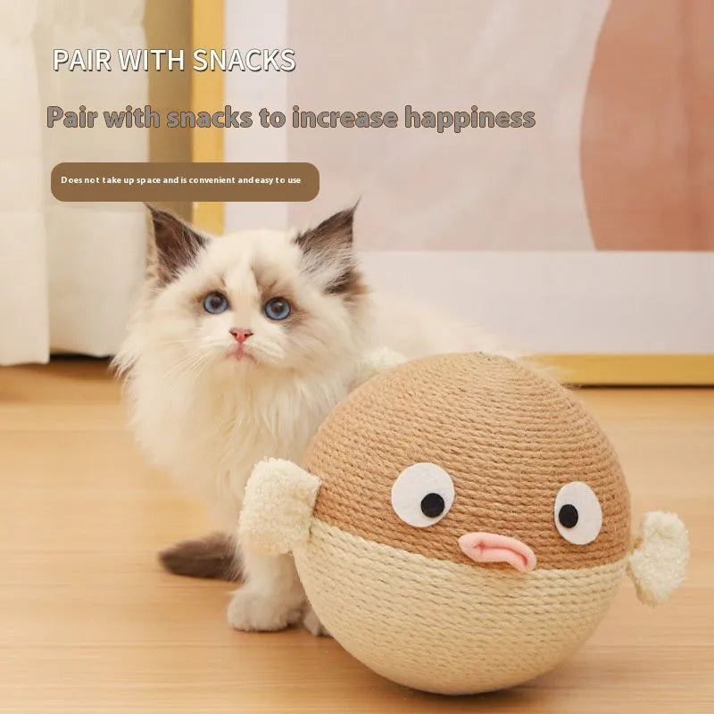 15cm sisal hemp cube pet puzzle toy with puffer leakage food feeder design for dogs and cats