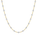 925 silver moon tooth beads clavicle chain necklace for women electroplated gold white gold finish