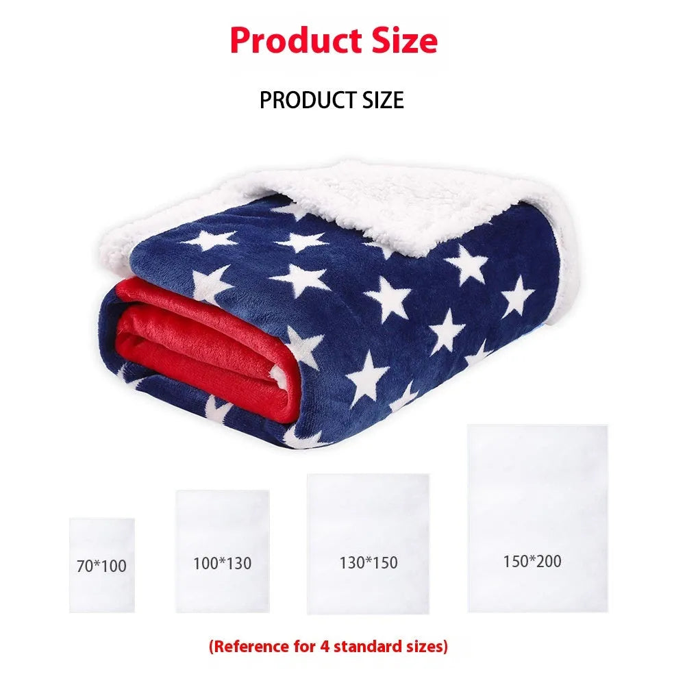 British style striped polyester blanket in vacuum shrink packaging