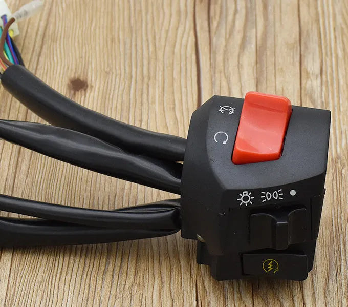 Zongshen Longxin tricycle handlebar switch kit right seat type with 47cm colour coded wires