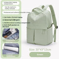 Unisex nylon travel computer backpack in black with multiple pockets and soft carry handle 43x30x13cm