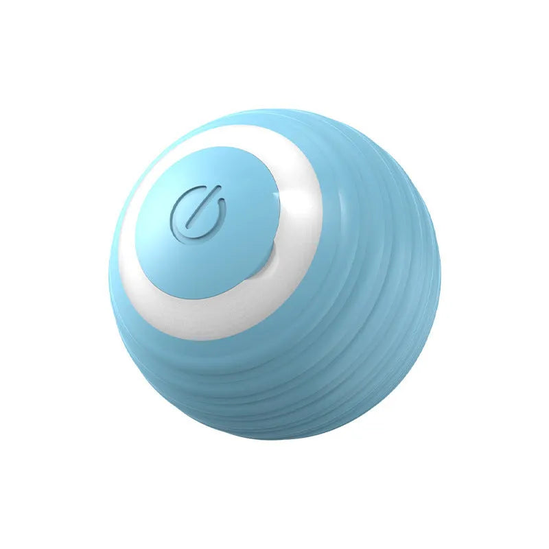 Blue automatic smart cat toy ball with rechargeable moving and bouncing function