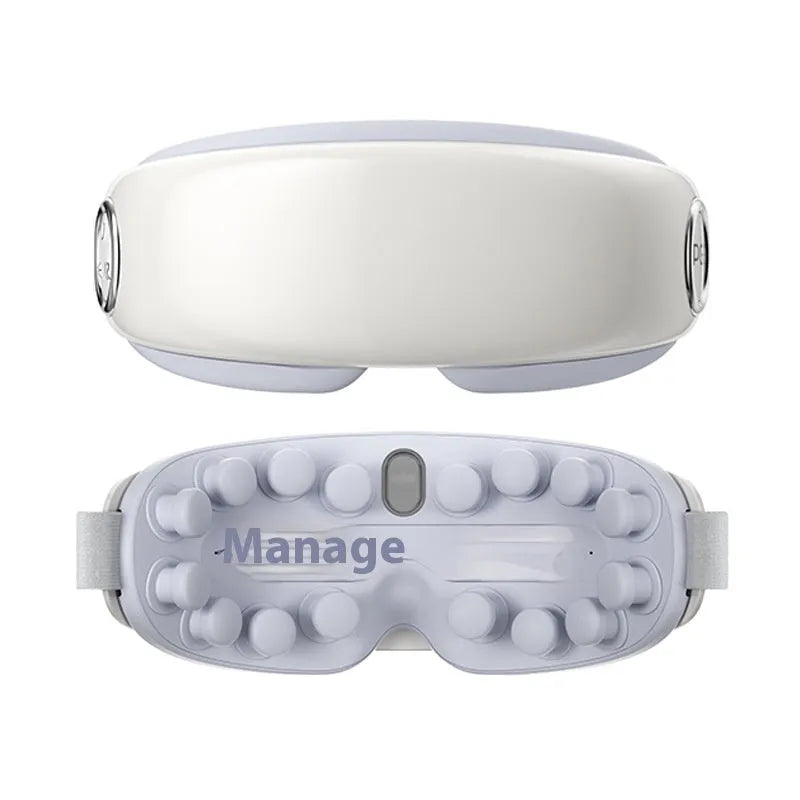Purplish grey Bluetooth steam smart eye hot compress massage device on a white background.