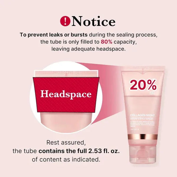 75ml collagen night face mask bottle with brush applicator for peel-off skincare treatment