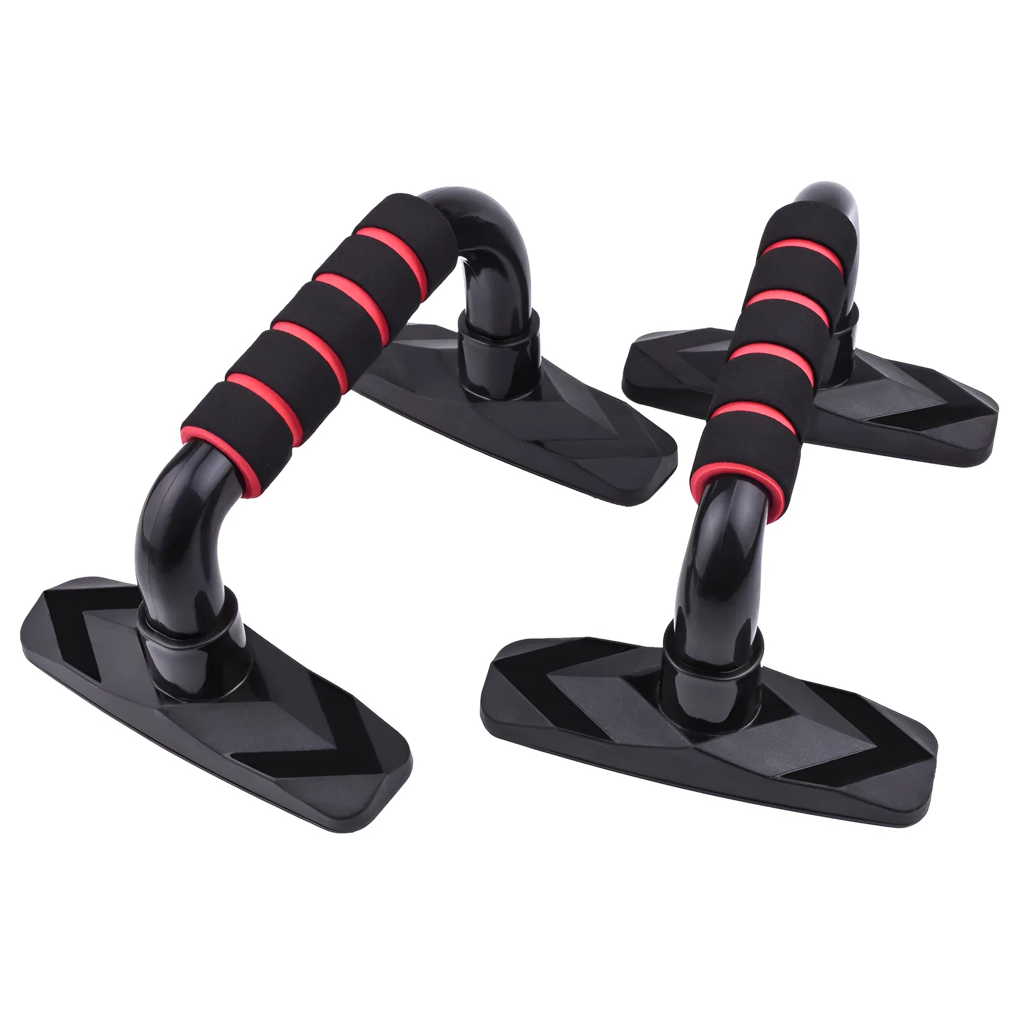 I-shaped push up bars with diamond texture grip for arm, chest and shoulder muscle training