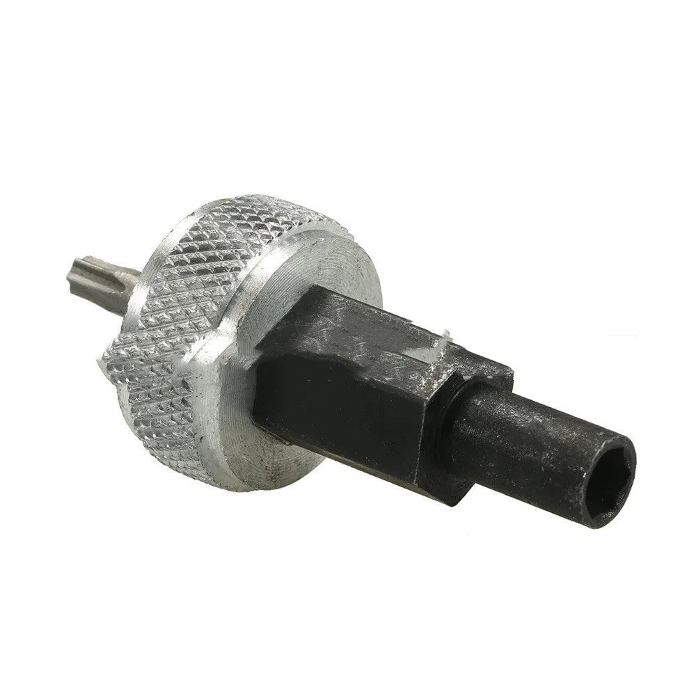 Ignition module wrench tool with carbon steel handle and aluminium knobs for distributor block mounting