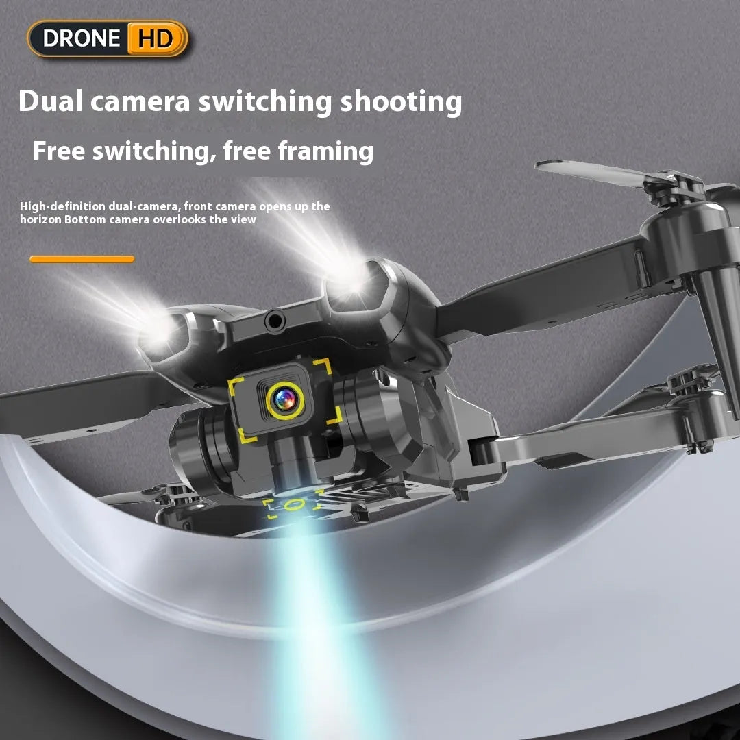 S138 black carbon fibre folding drone with dual cameras for obstacle avoidance aerial photography.
