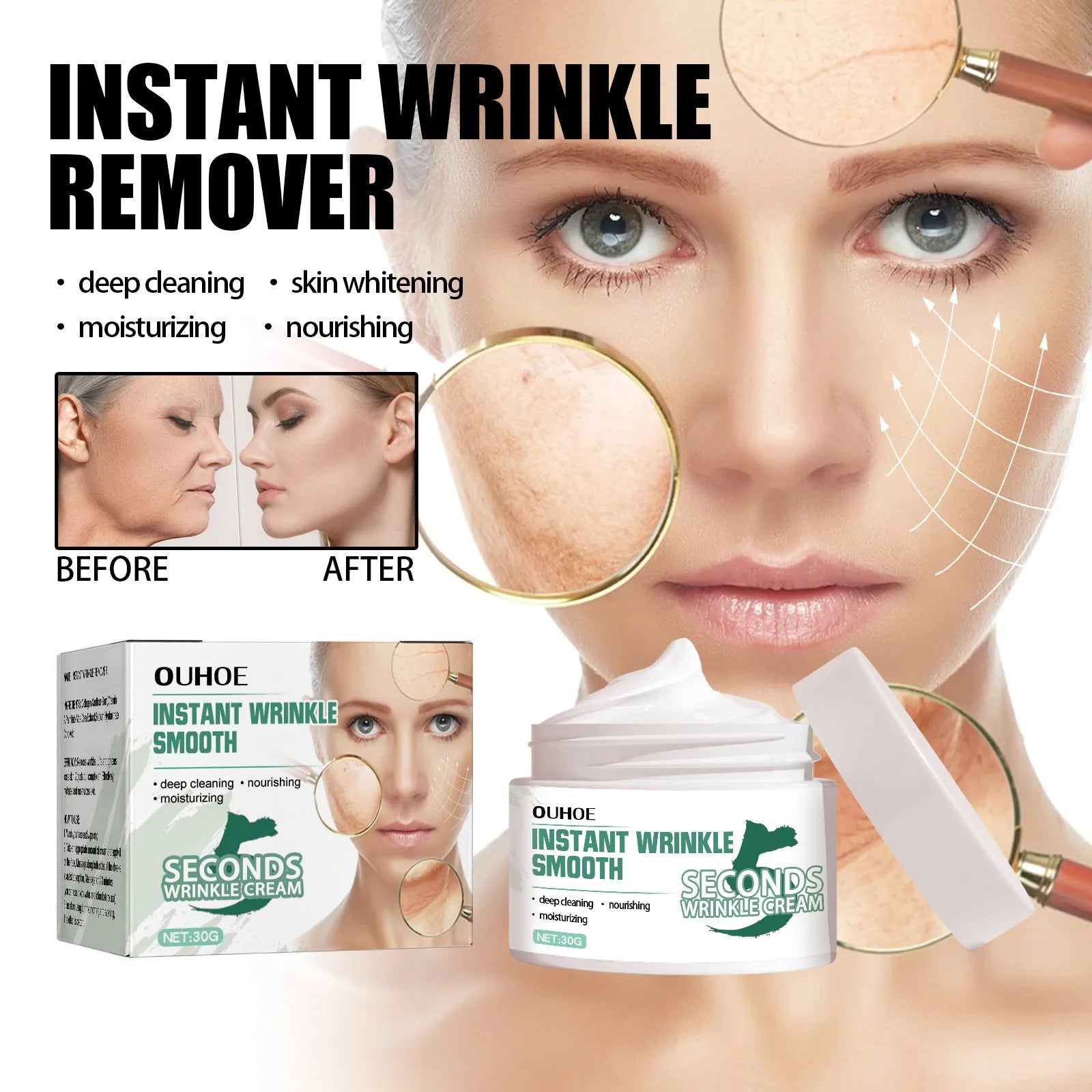 30g anti-aging anti-wrinkle face cream for hydrating and fading wrinkles