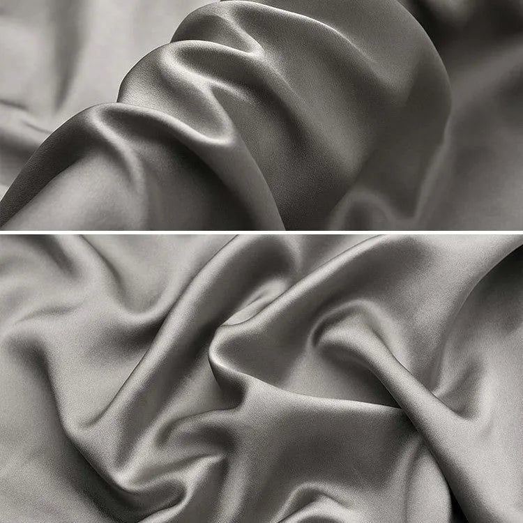 19 momme mulberry silk pillowcase in dark gray with envelope closure and solid colour finish