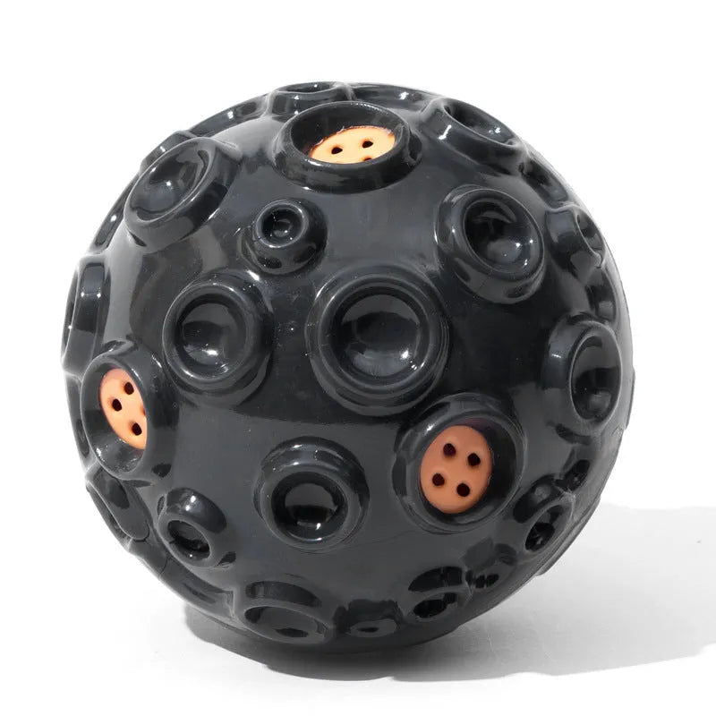 Coloured rubber dog ball with textured surface for aggressive chewers and teeth cleaning