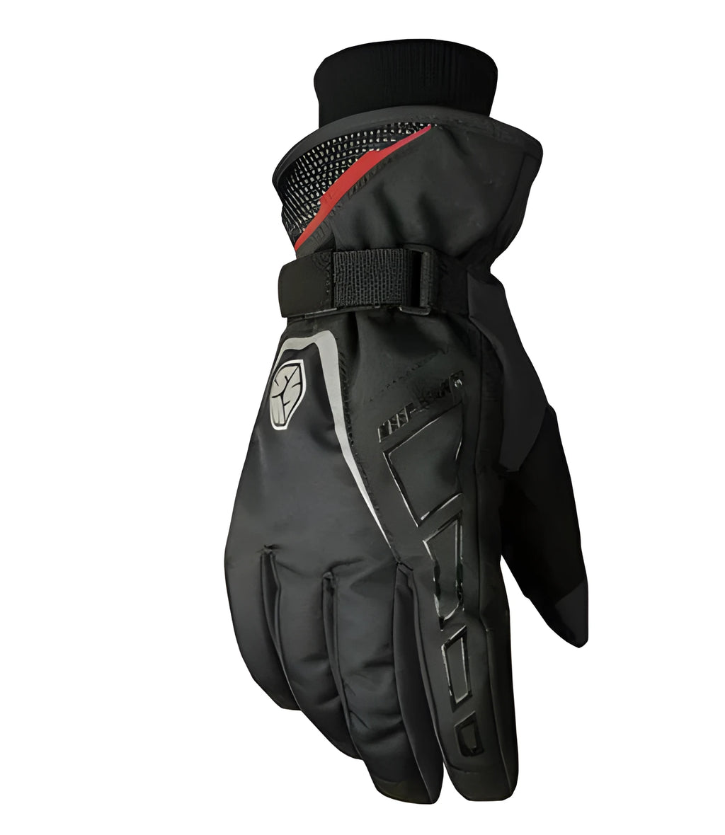 Scoyco Sai Feather MC21 waterproof cold-proof motorcycle gloves in red on display
