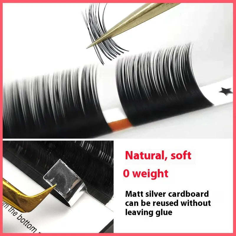 Mink hair false eyelashes on a card showing the dense 16-row matte band and varying lash lengths.
