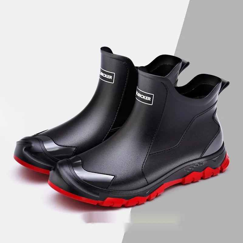 PVC low-tube outdoor wading shoes with non-slip soles in various colour options