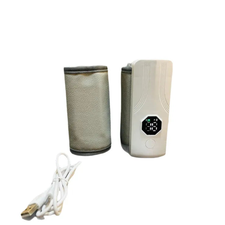 Grey and white car charger electric milk warmer with 36W power supply