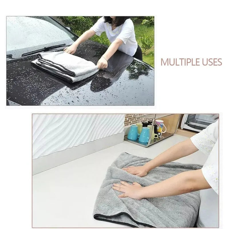 Microfiber car wash towel shown in multiple size options for vehicle cleaning