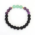 Dongling Long yoga necklace and bracelet set with stone beads and lotus pendant
