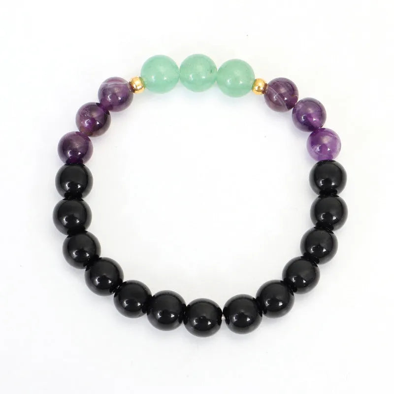 Dongling Long yoga necklace and bracelet set with stone beads and lotus pendant