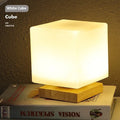Nordic solid wood USB table lamp with touch dimming in flower-shaped design measuring 150mm by 180mm