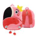 Soft plush children's animal backpack in elephant design with zipper opening, shown with 20L capacity and dimensions 26x24x10cm.