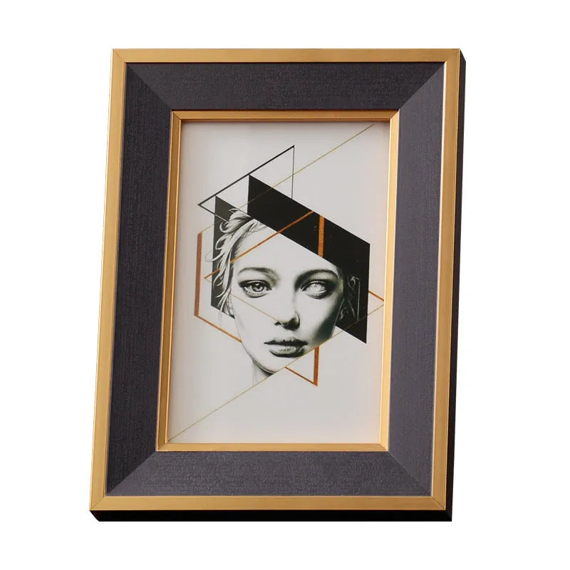 Solid wood desktop photo frame decoration in 6 7 10 inch sizes as shown style