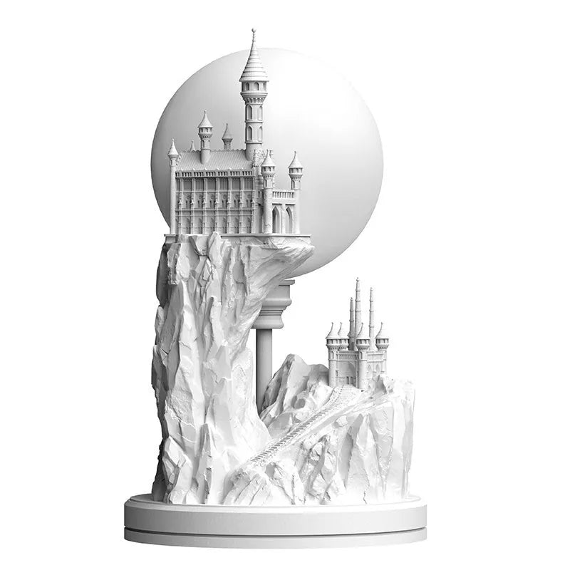 White composite gypsum table lamp with regular style design for bedroom night light use