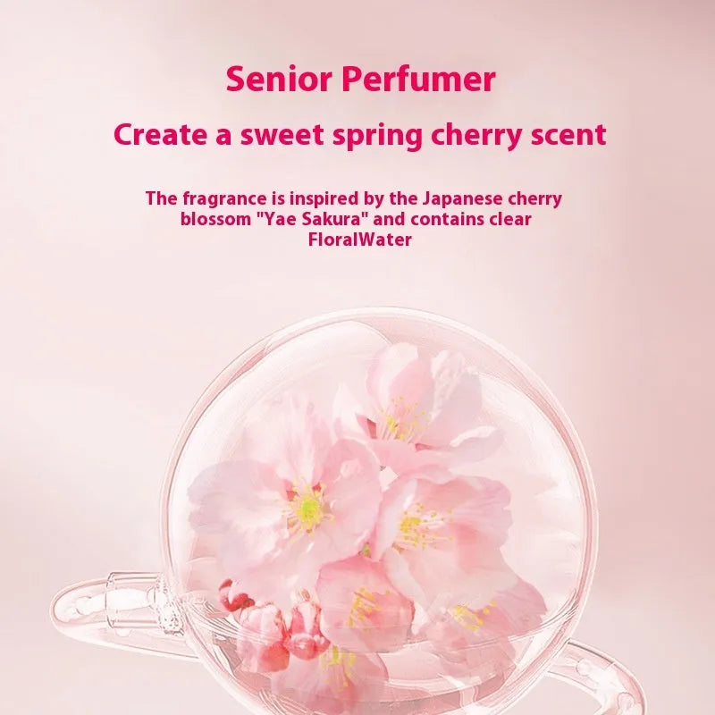 Sakura shampoo, hair mask and shower gel trio set in 500ml bottles with cherry blossom design