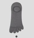 Modal cotton five-finger boat socks in black, dark grey, light grey, khaki and white colours