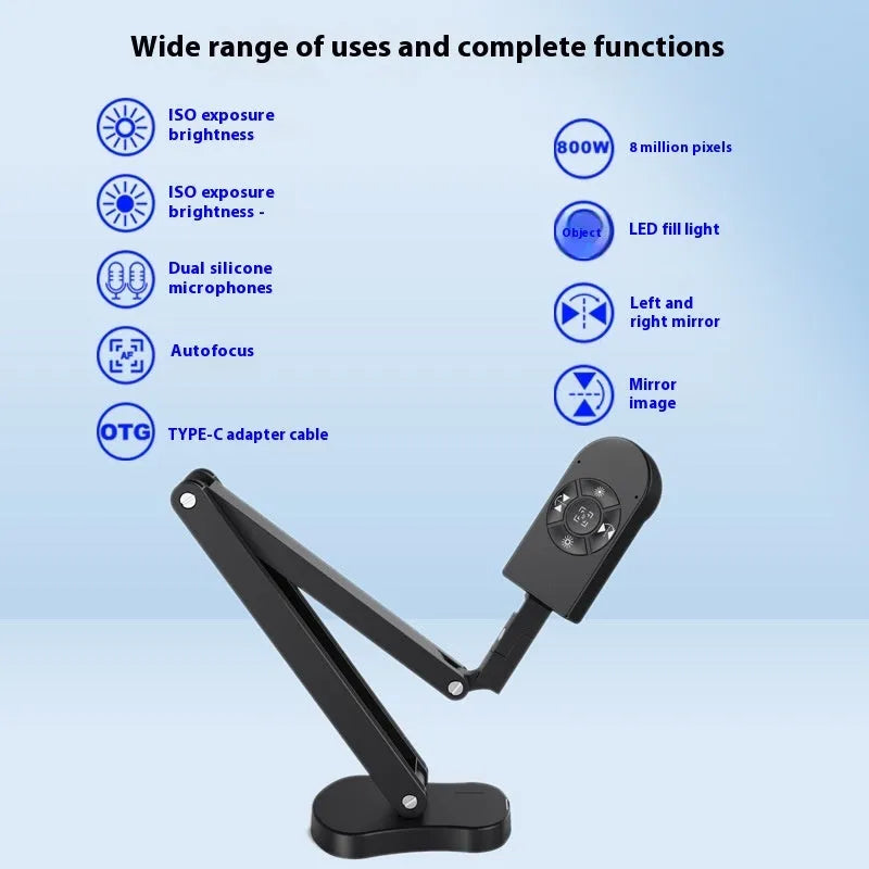 Computer streaming camera with USB cable and microphone for video conferencing
