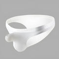 Men's thin solid colour nylon underwear in low-waist design showing breathable fabric texture