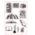 Transparent silicone stamp with seal pattern, showing self-adhesive backing and 11x16cm size.