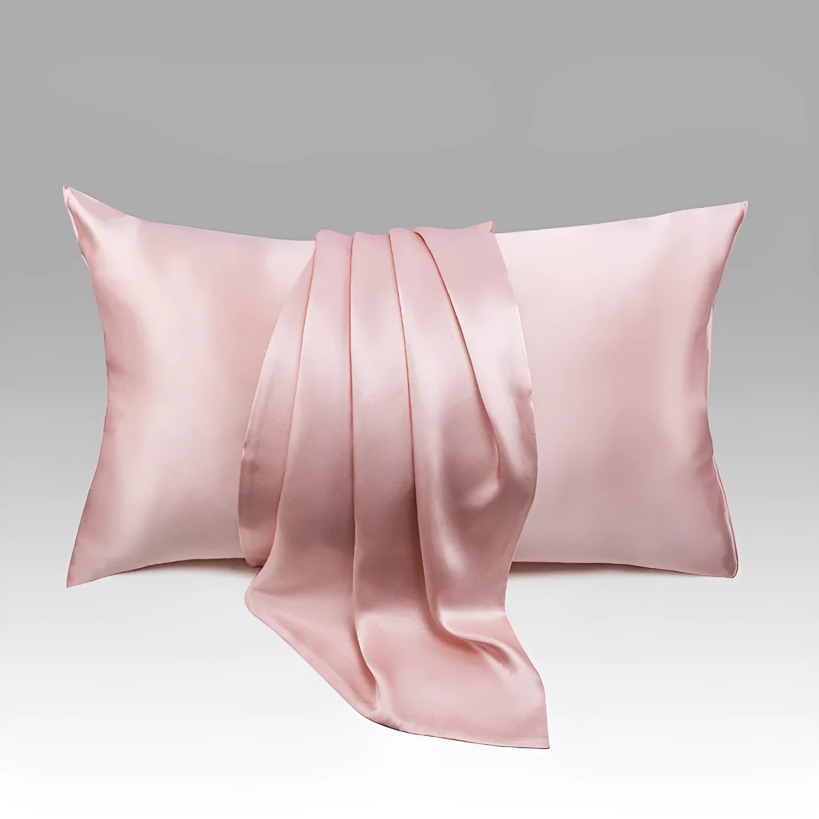 19 momme mulberry silk pillowcase in dark gray with envelope closure and solid colour finish