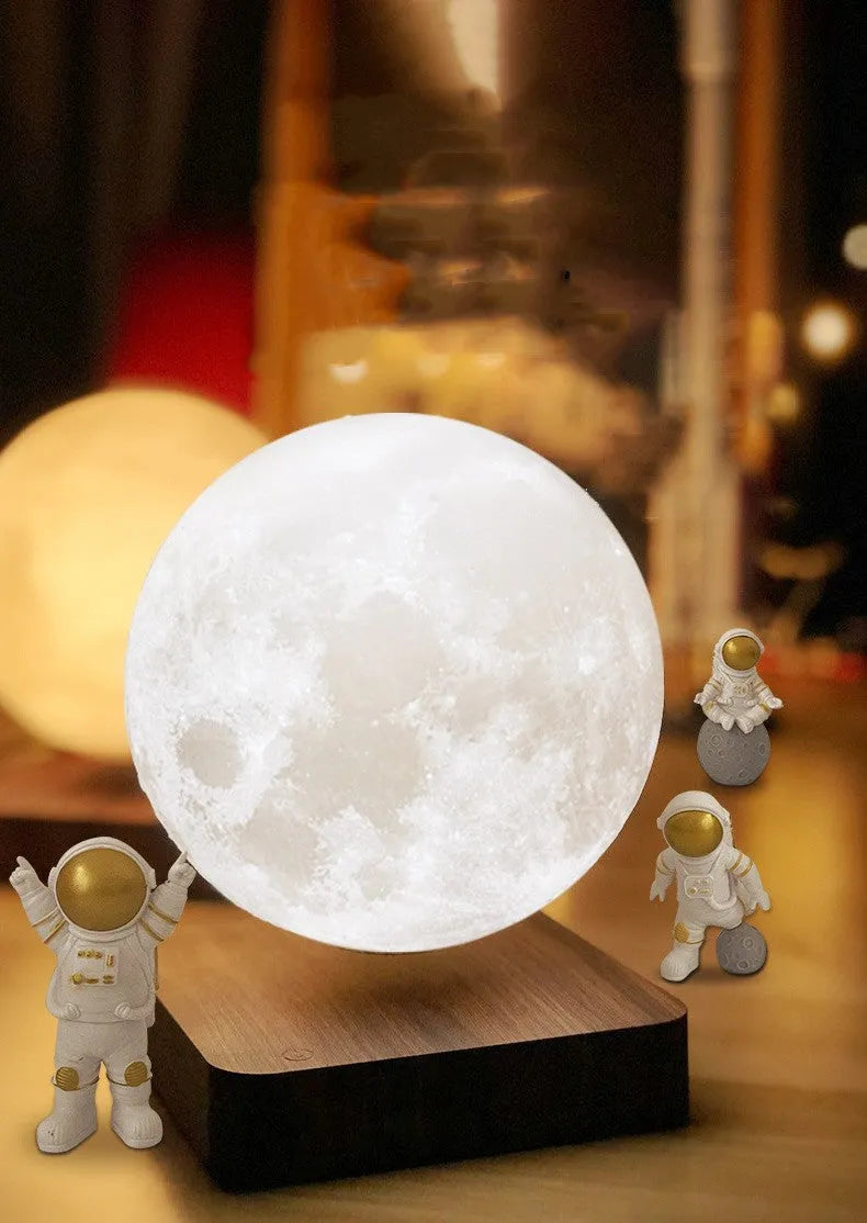 Moon Earth maglev levitating night light with floating planetary design and USB cable