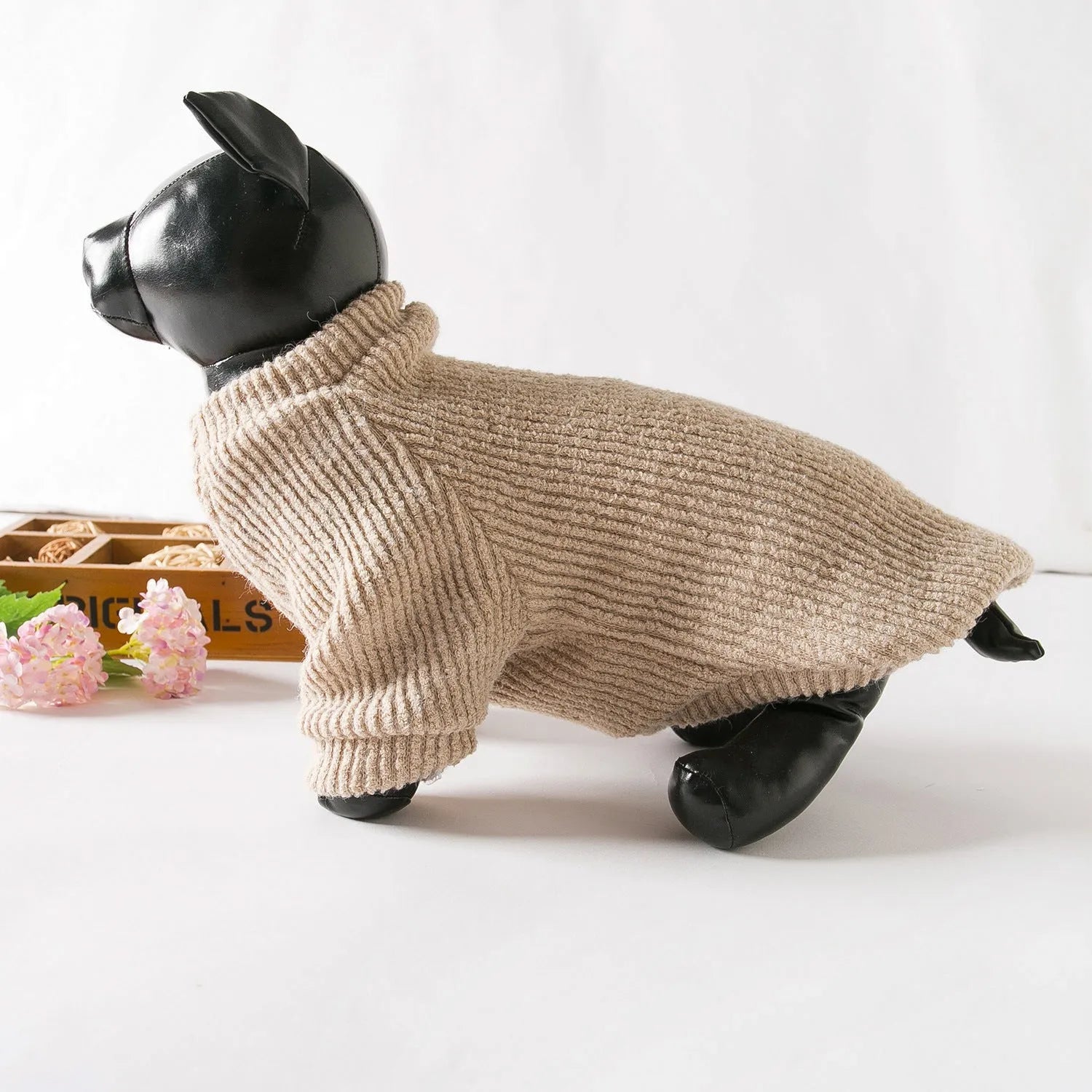 Brown cloth sweater pullover for small dog on Bichon Pomeranian Teddy Schnauzer