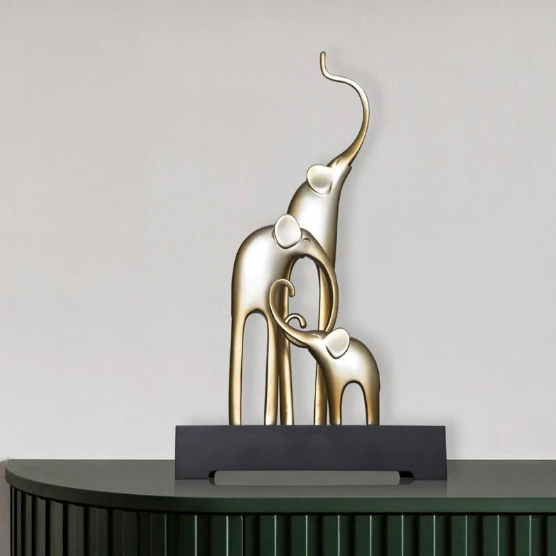 21cm European style elephant decorative ornament in resin and plastic with four colour finish options