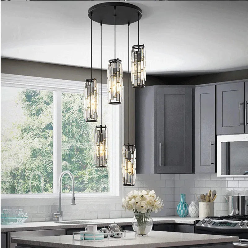 Single head industrial LED pendant light in black, gold, or chrome finish
