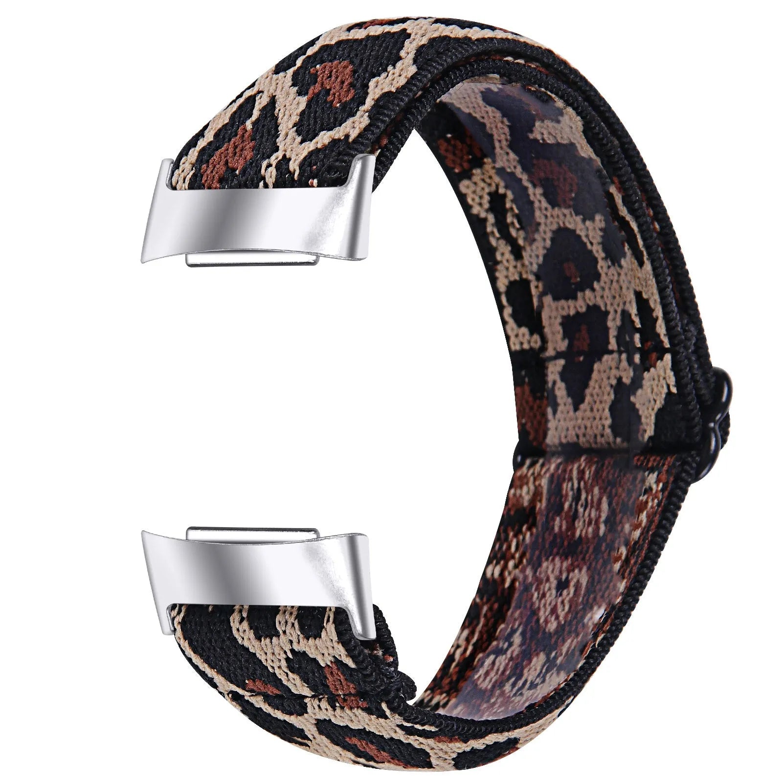 Adjustable printed elastic replacement watch strap for Fitbit Charge 6 in multiple colour options.