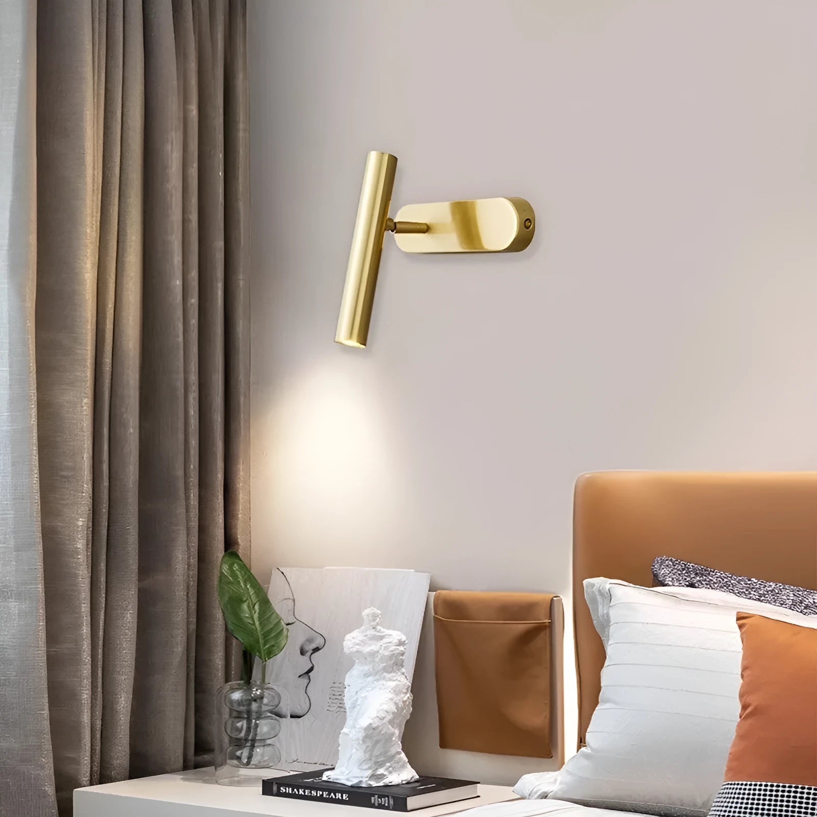 Copper wall lamp in black finish for bedroom bedside and stair spotlight lighting