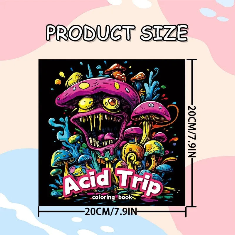 Acid tour colour painting book measuring 200mm in length for drawing and sketching