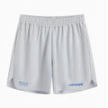 Men's four-point comprehensive training fitness shorts in black polyester spandex blend for gym and sports
