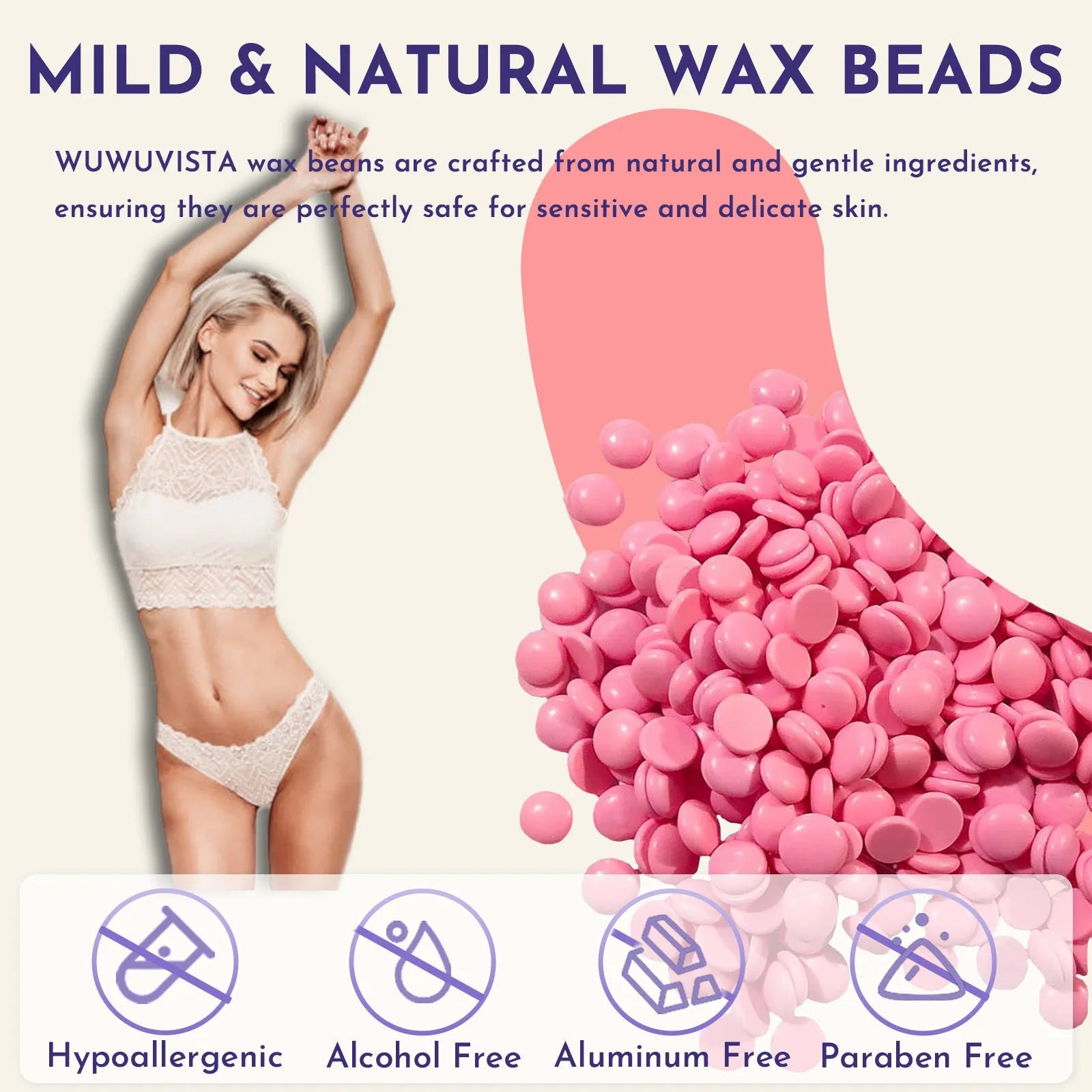 29-piece waxing gift set with compact wax warmer, wax beads, facial and body sticks, aftercare lotion and ice masks