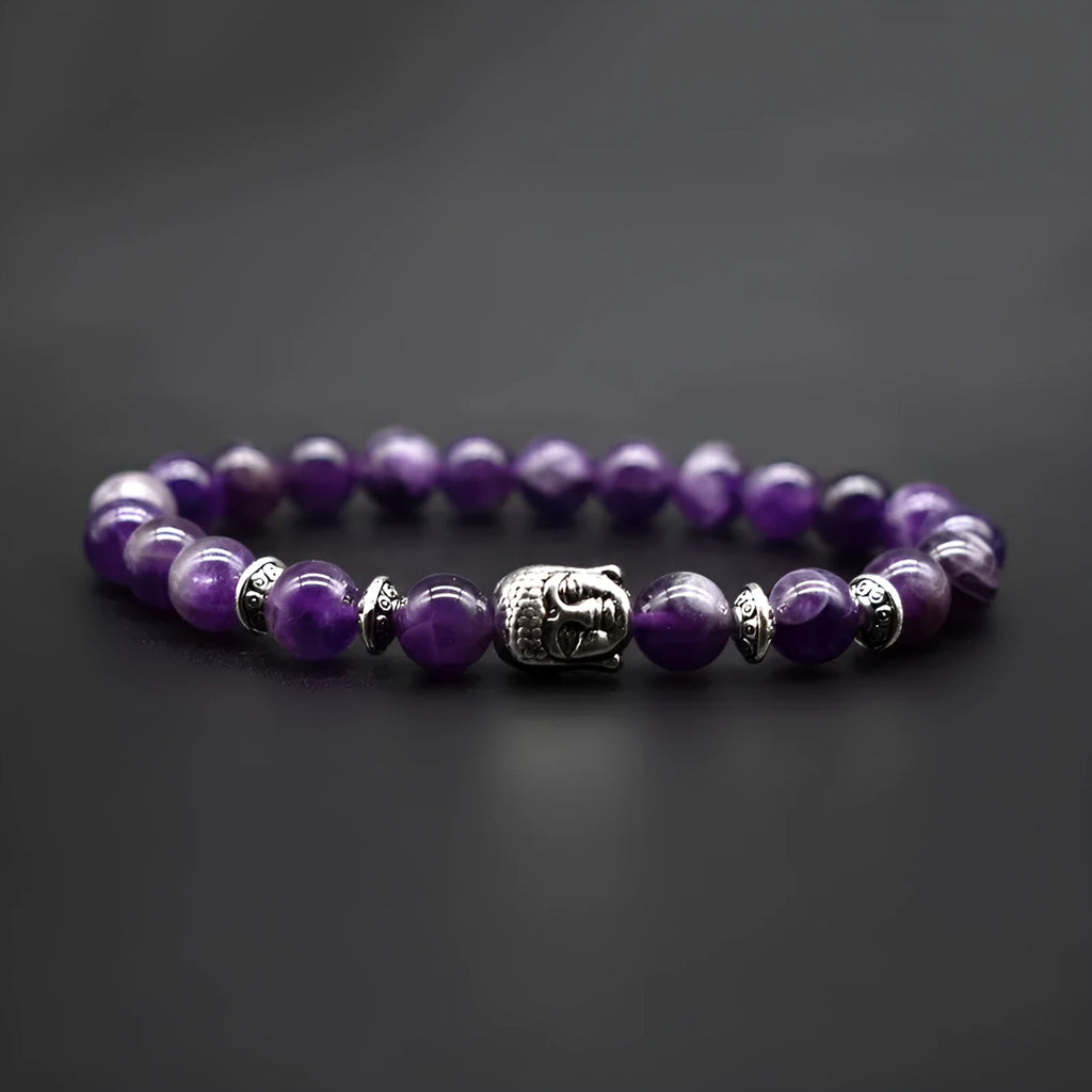 19mm unisex Buddha head bracelet in tiger eye stone with manual craftsmanship