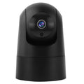 White indoor security camera with 5G and WIFI connectivity, two-way audio, and shake head tracking features