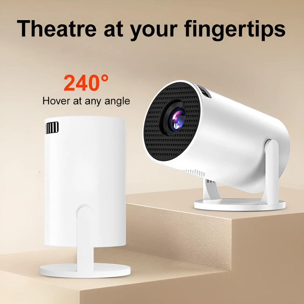 White mini wireless portable projector for home HD projection with same-screen technology