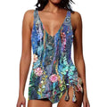 Women's printed triangle bikini swimsuit with adjustable ties in Color 5