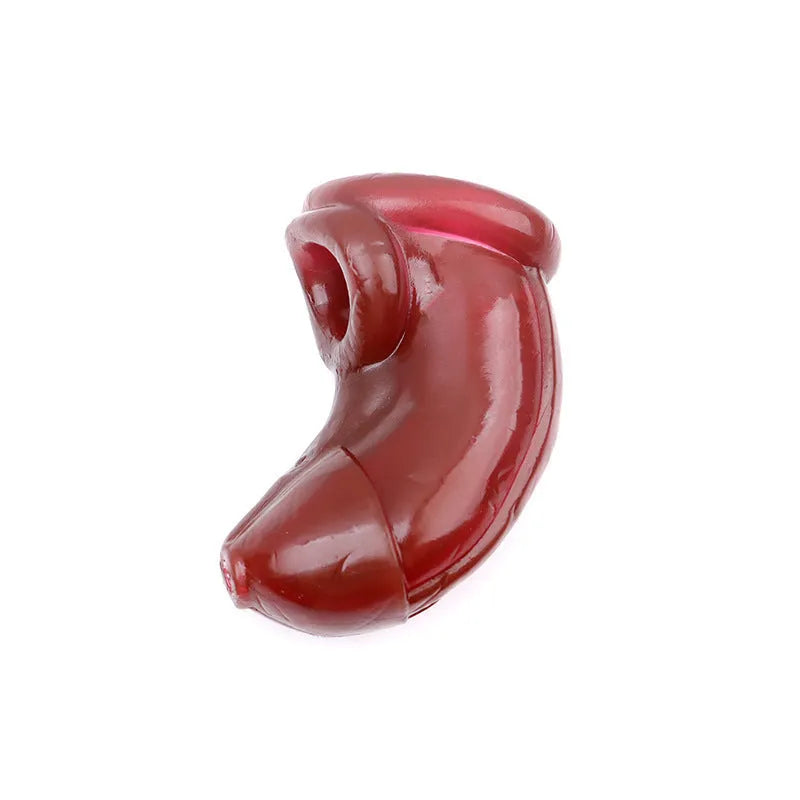 Soft rubber birdcage chastity lock in white colour for male restraint
